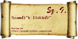 Szamák Ildikó névjegykártya